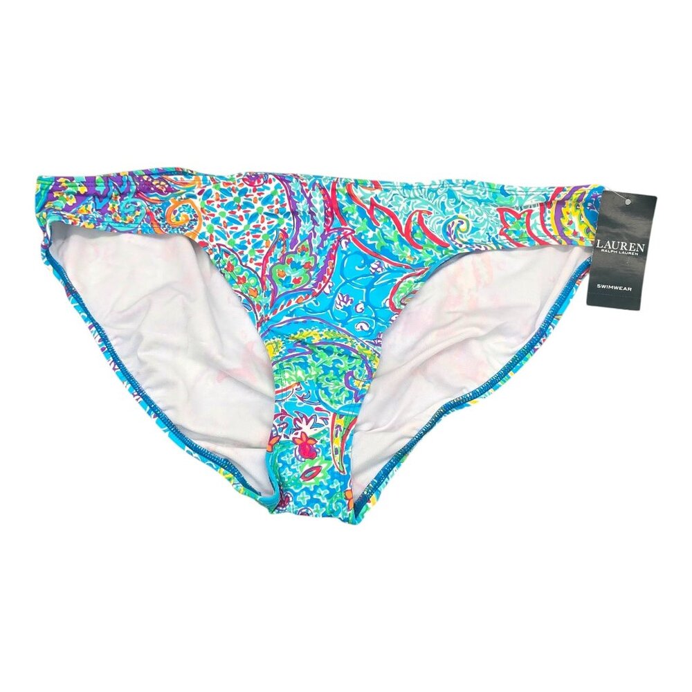Ralph Lauren Printed Hipster Swim Bikini Bottom Paisley Size 14 Floral Swimwear